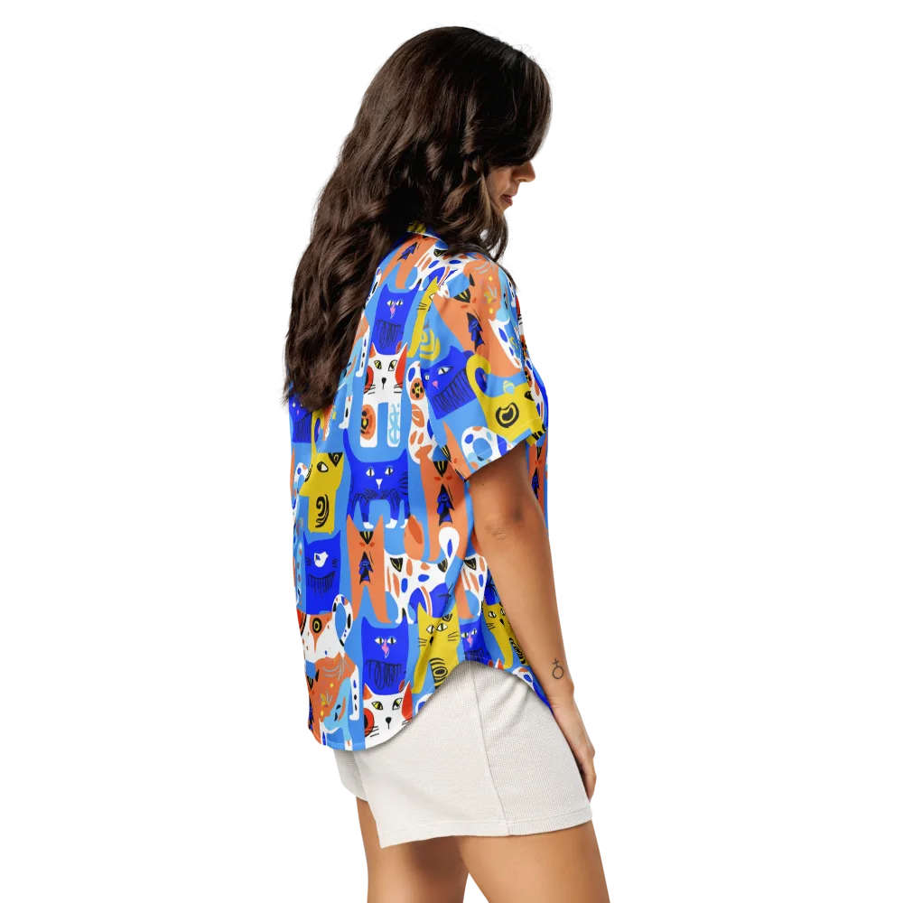 Electric Catwalk on Women's Short Sleeve Pajama Top — Right Back