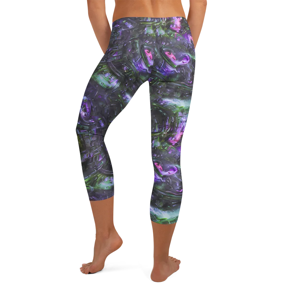 Nocturne Vortex on Capri Leggings — Back