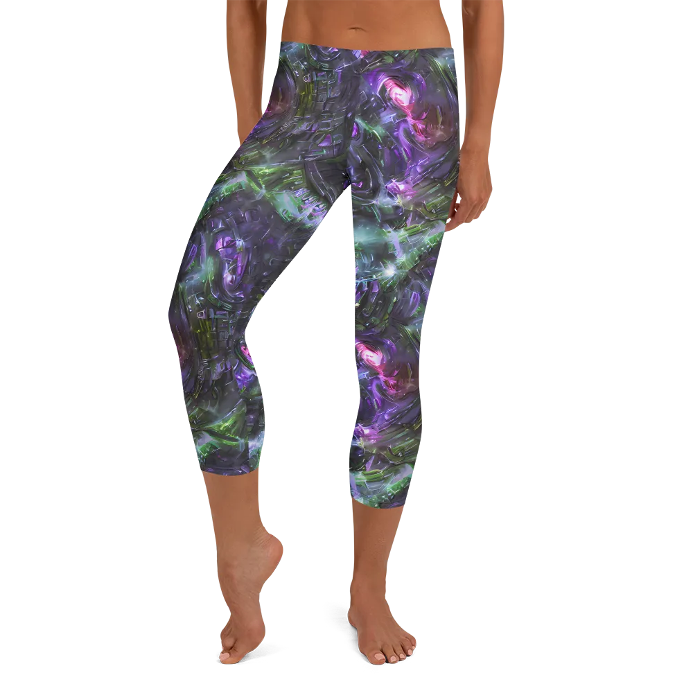 Nocturne Vortex on Capri Leggings — Front