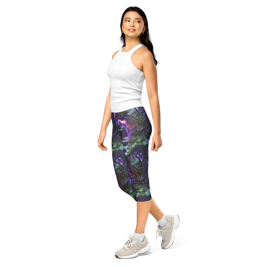 Nocturne Vortex on Capri Leggings — Left Front