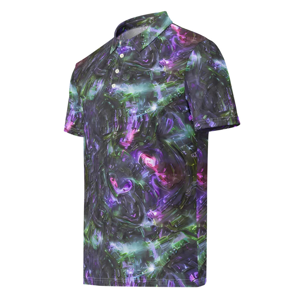 Nocturne Vortex on Men's Slim Fit Polo Shirt — Left Front