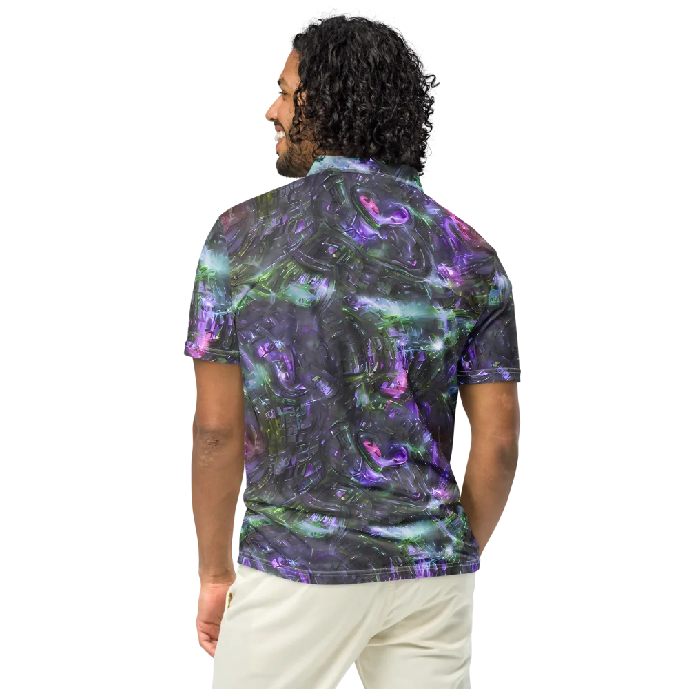 Nocturne Vortex on Men's Slim Fit Polo Shirt — Back