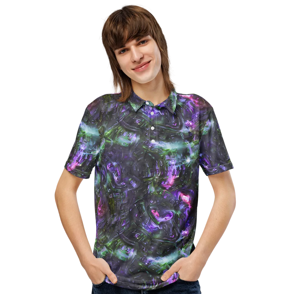 Nocturne Vortex on Men's Slim Fit Polo Shirt — Front
