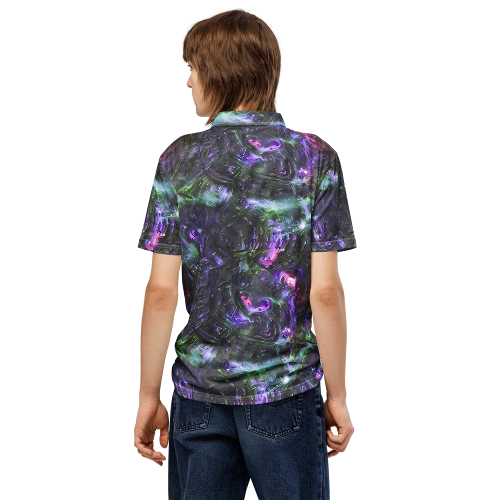 Nocturne Vortex on Men's Slim Fit Polo Shirt — Back