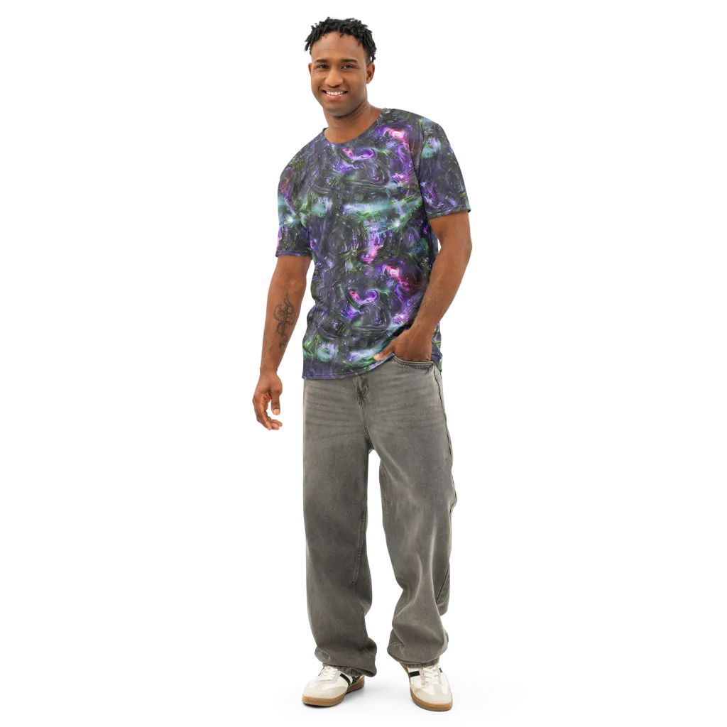 Nocturne Vortex on Men's Cotton Crew Neck T-Shirt — Front