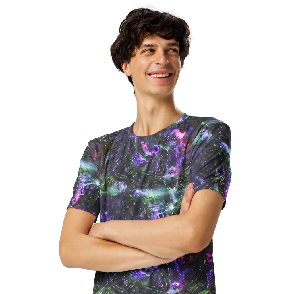 Nocturne Vortex on Men's Crew Neck T-Shirt — Left Front