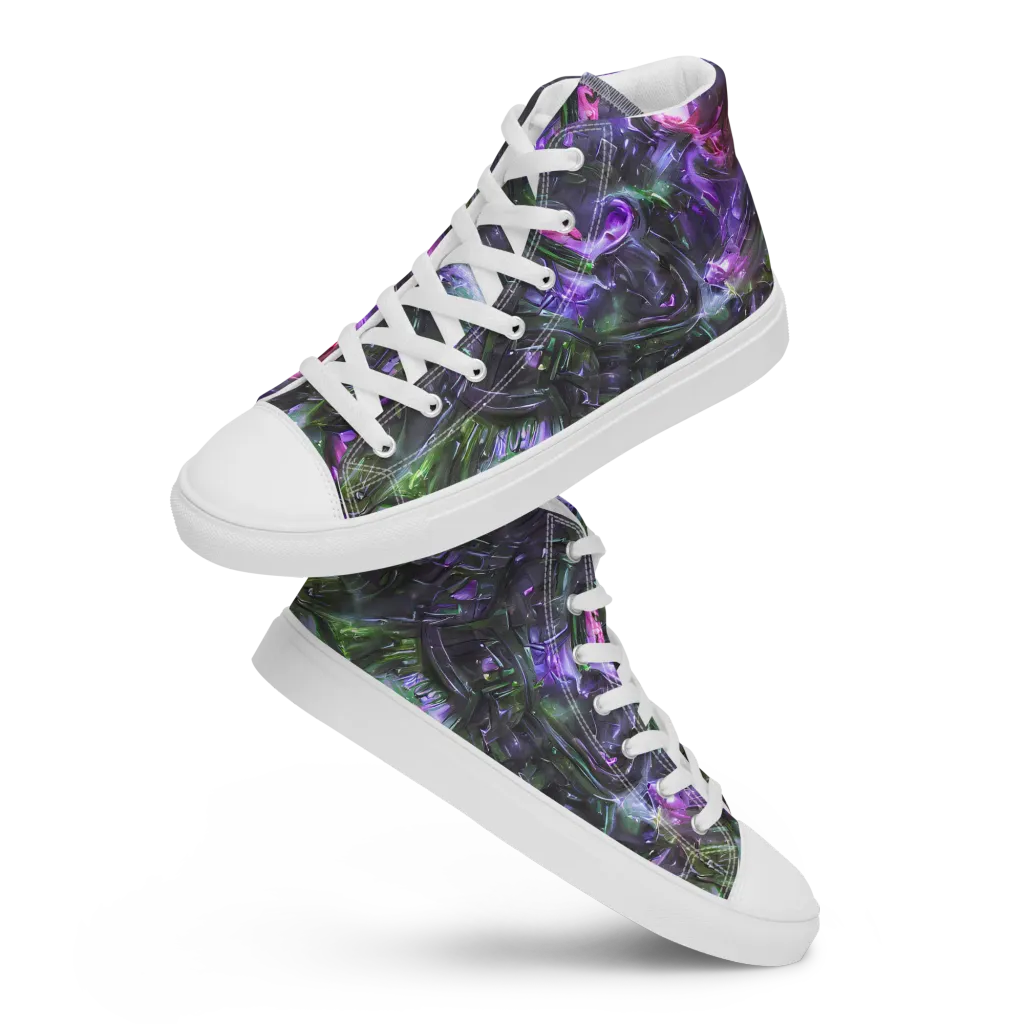 Nocturne Vortex on Men's High Top Canvas Shoes — Front