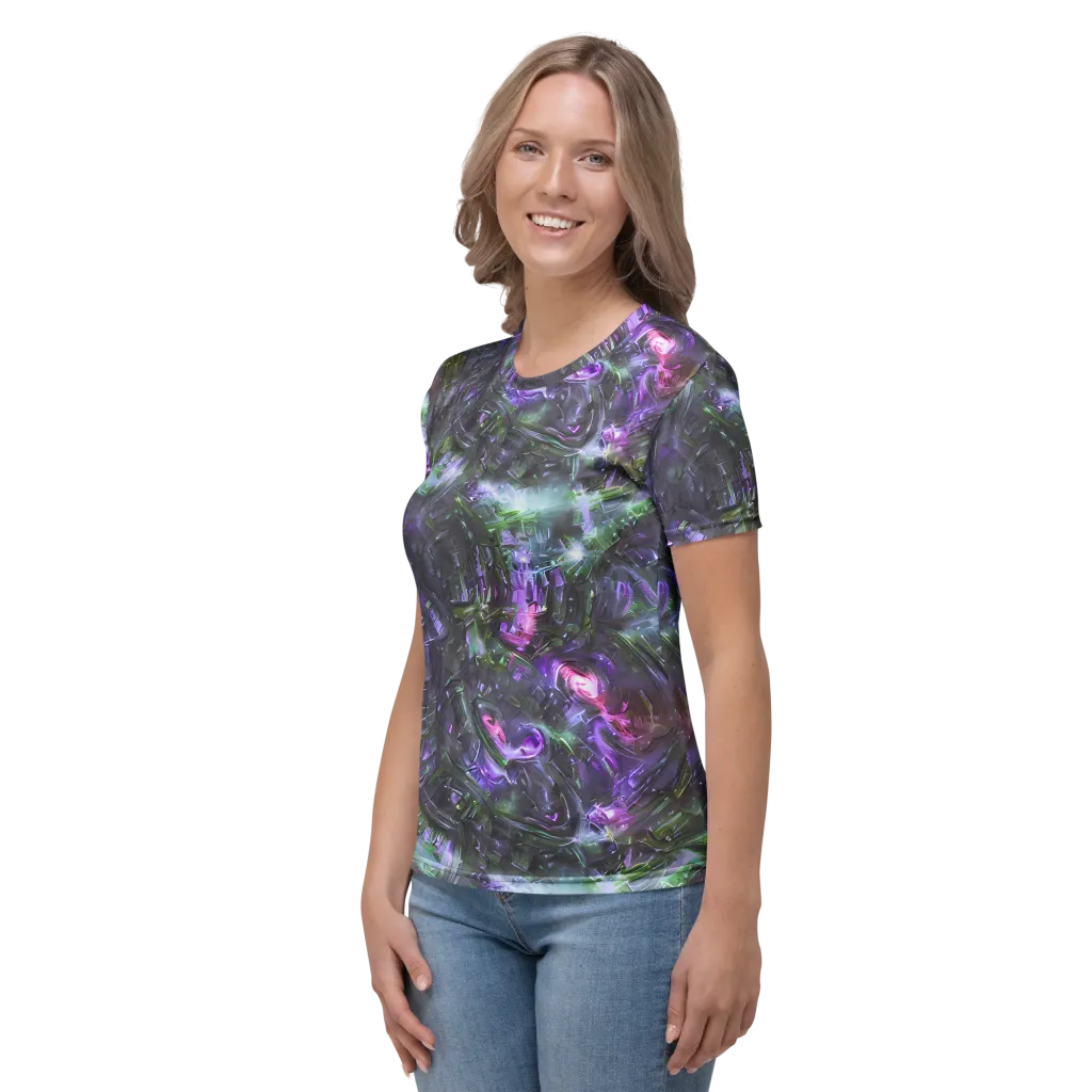 Nocturne Vortex on Women's Crew Neck T-Shirt — Left