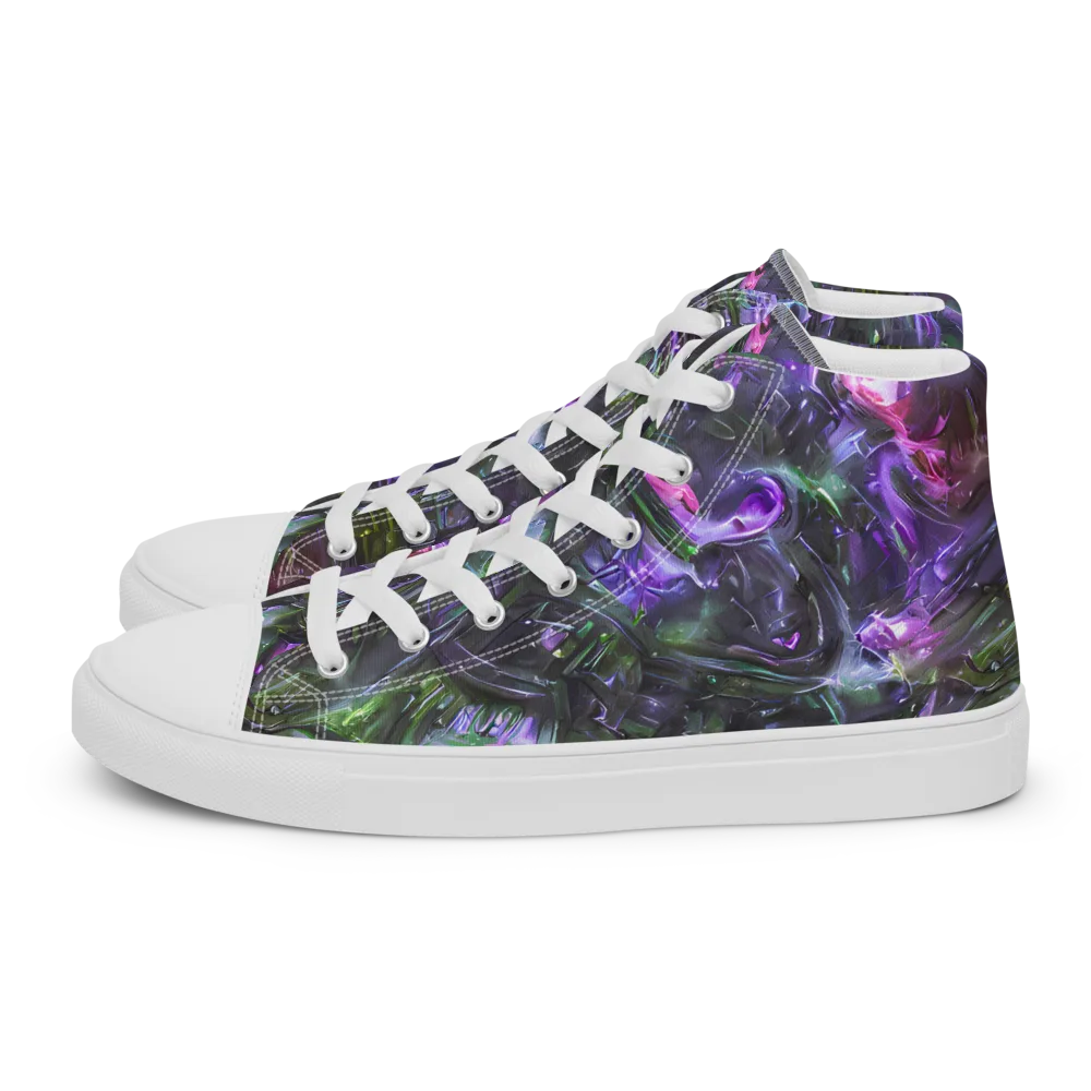Nocturne Vortex on Women's High Top Canvas Shoes — Left