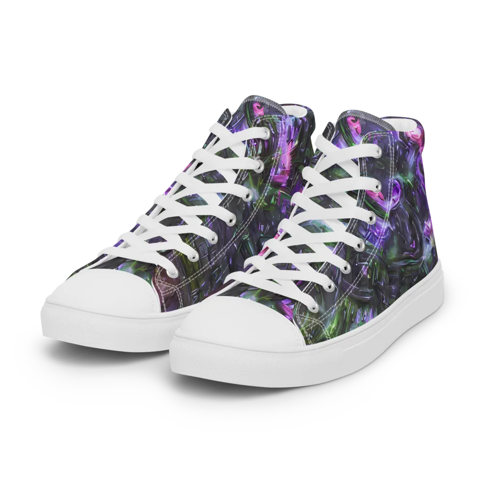 Nocturne Vortex on Women's High Top Canvas Shoes — Left Front