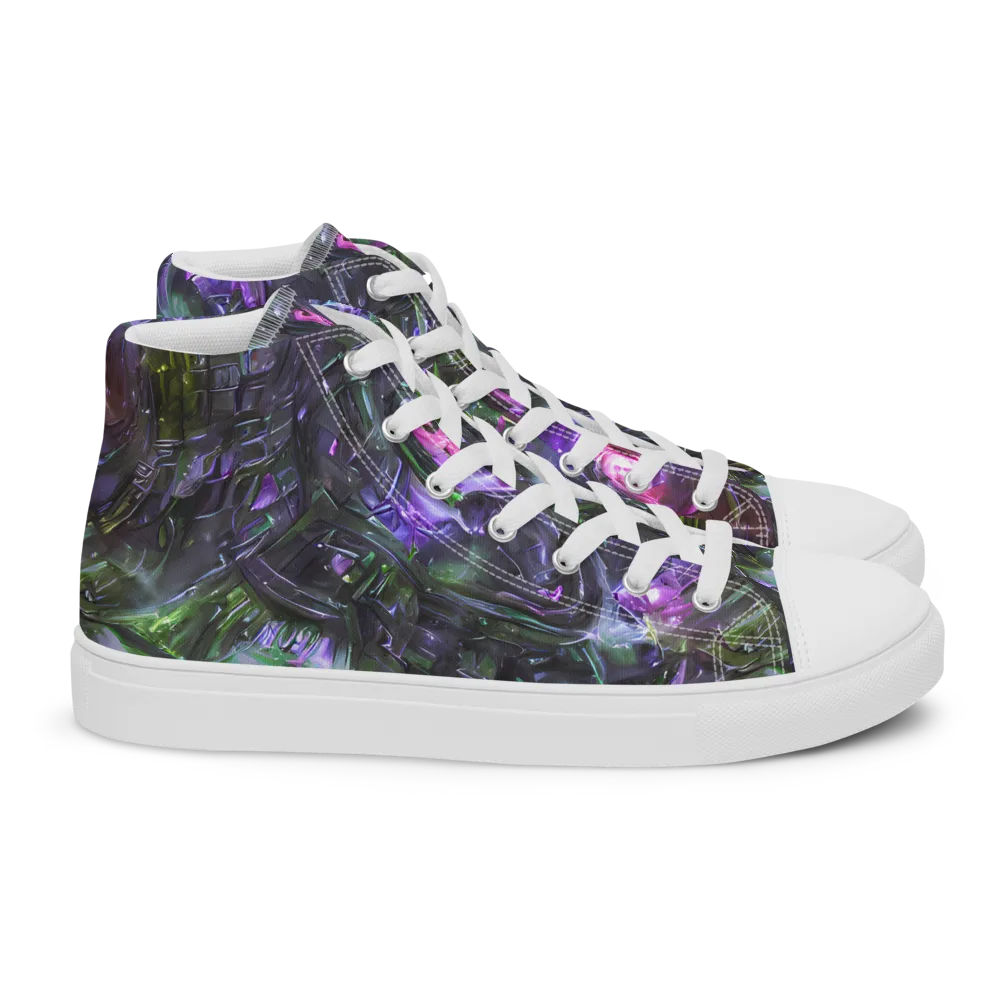 Nocturne Vortex on Women's High Top Canvas Shoes — Right
