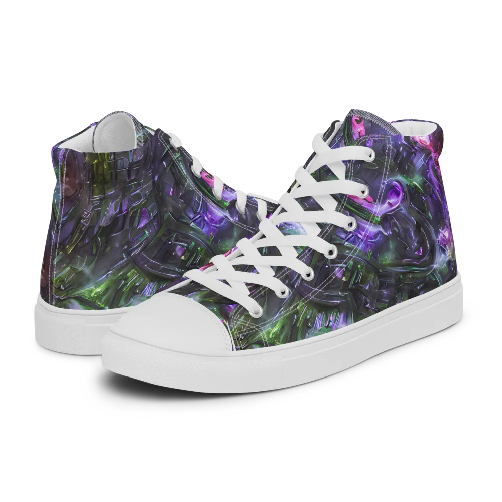 Nocturne Vortex on Women's High Top Canvas Shoes — Left