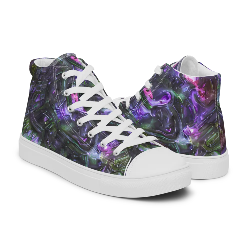 Nocturne Vortex on Women's High Top Canvas Shoes — Right