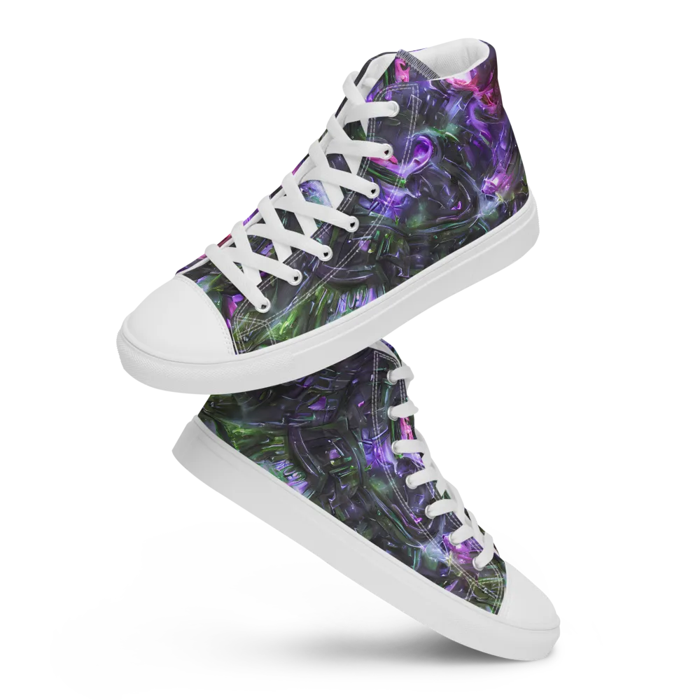 Nocturne Vortex on Women's High Top Canvas Shoes — Front