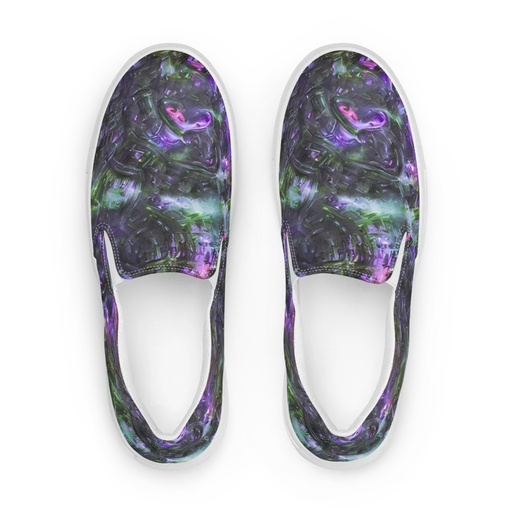 Nocturne Vortex on Men's Slip-On Canvas Shoes — Front