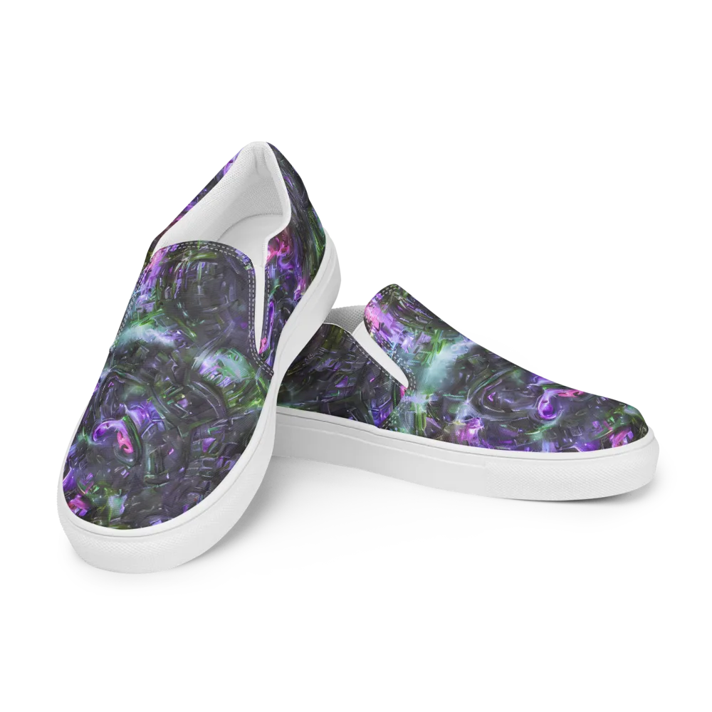 Nocturne Vortex on Men's Slip-On Canvas Shoes — Left Front