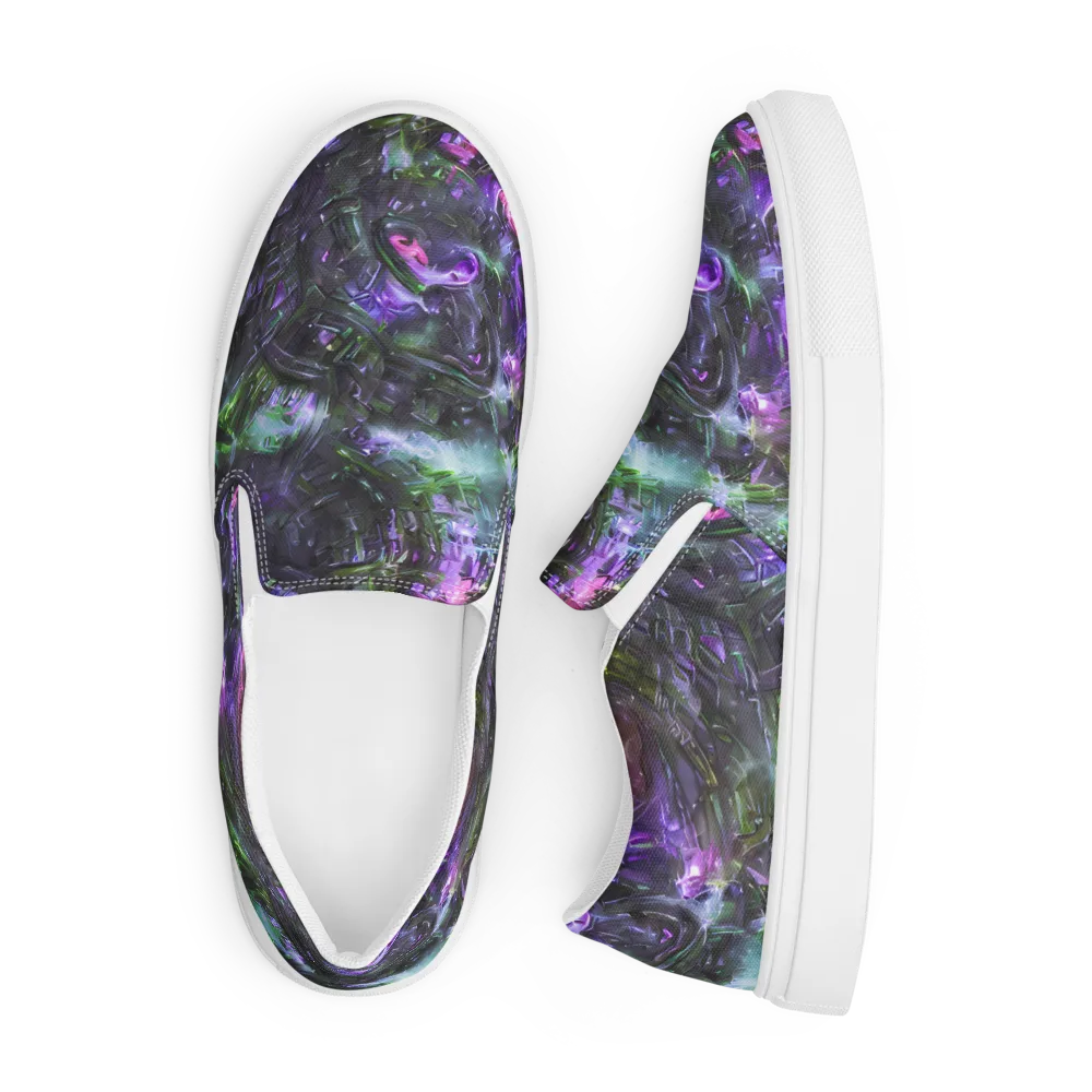 Nocturne Vortex on Men's Slip-On Canvas Shoes — Front