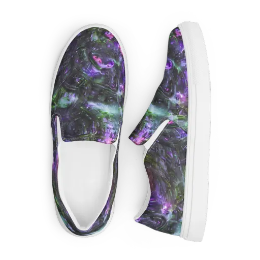 Nocturne Vortex on a Men's Slip-On Canvas Shoes