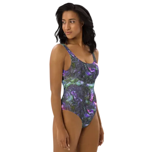 Nocturne Vortex on a One-Piece Swimsuit