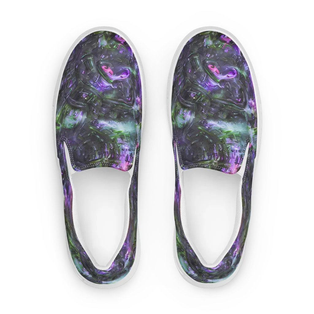 Nocturne Vortex on Women's Slip-On Canvas Shoes — Front