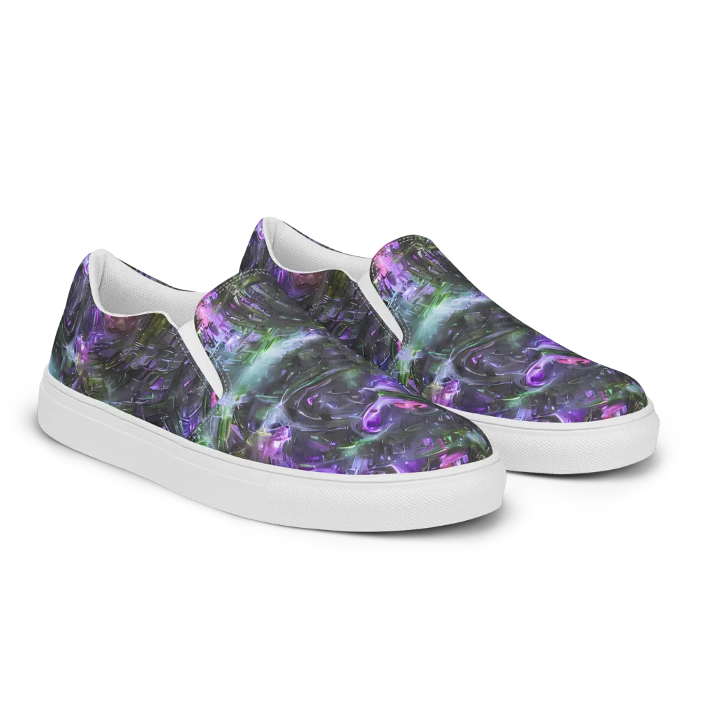 Nocturne Vortex on Women's Slip-On Canvas Shoes — Right Front