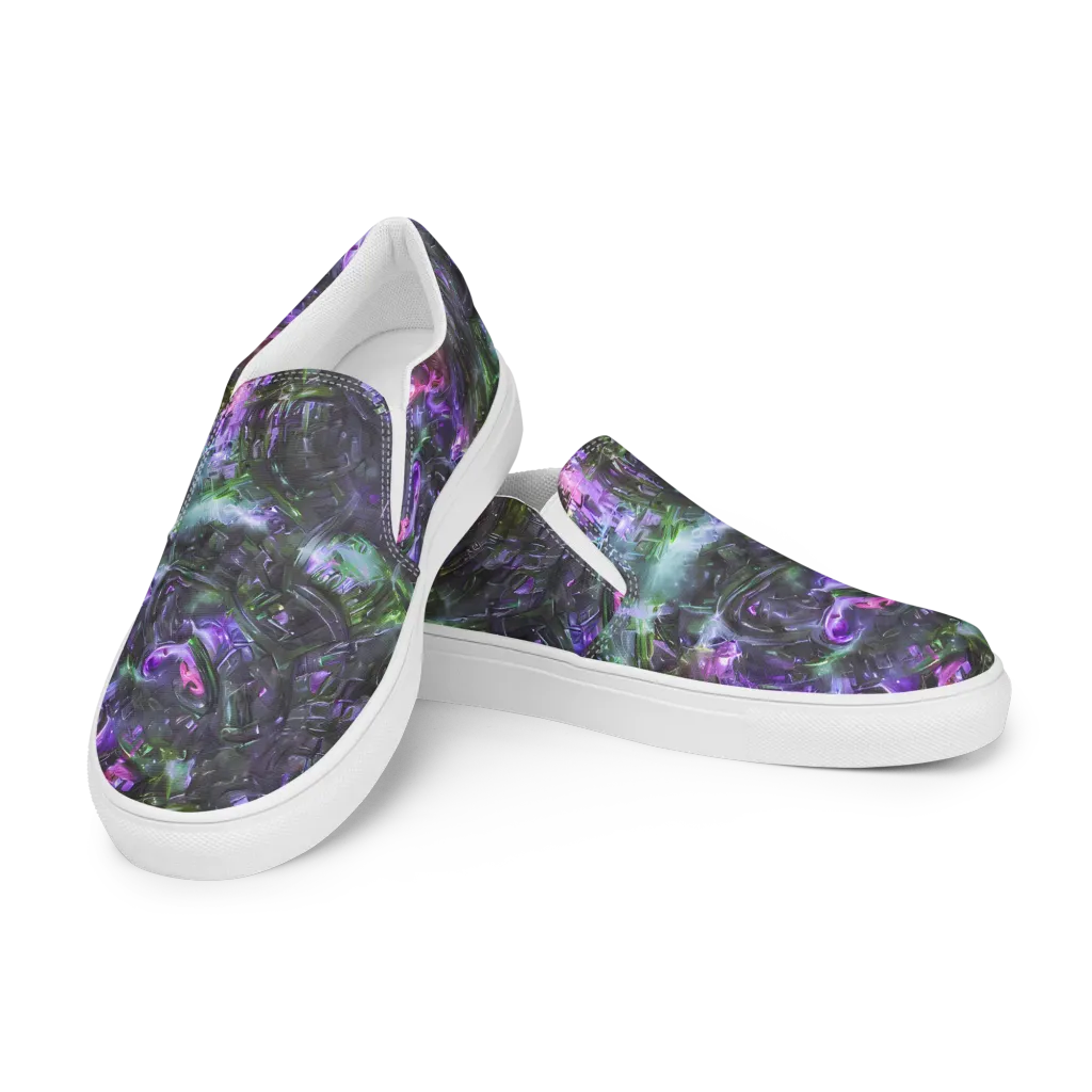 Nocturne Vortex on Women's Slip-On Canvas Shoes — Left Front