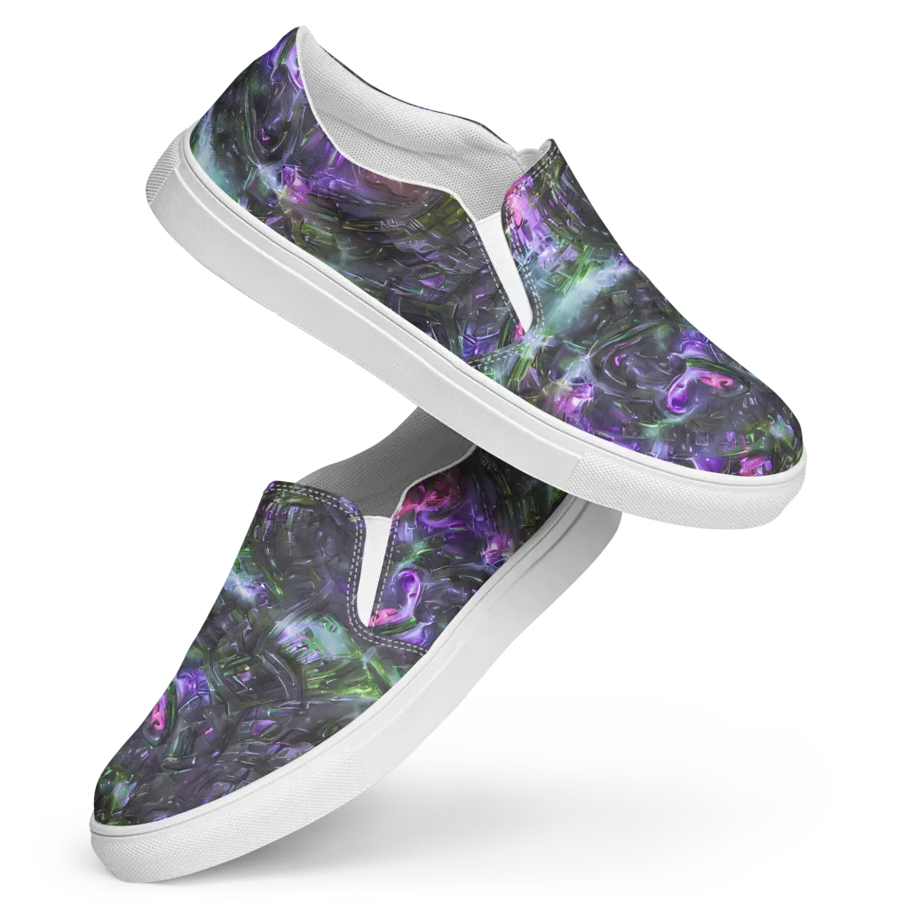 Nocturne Vortex on Women's Slip-On Canvas Shoes — Front