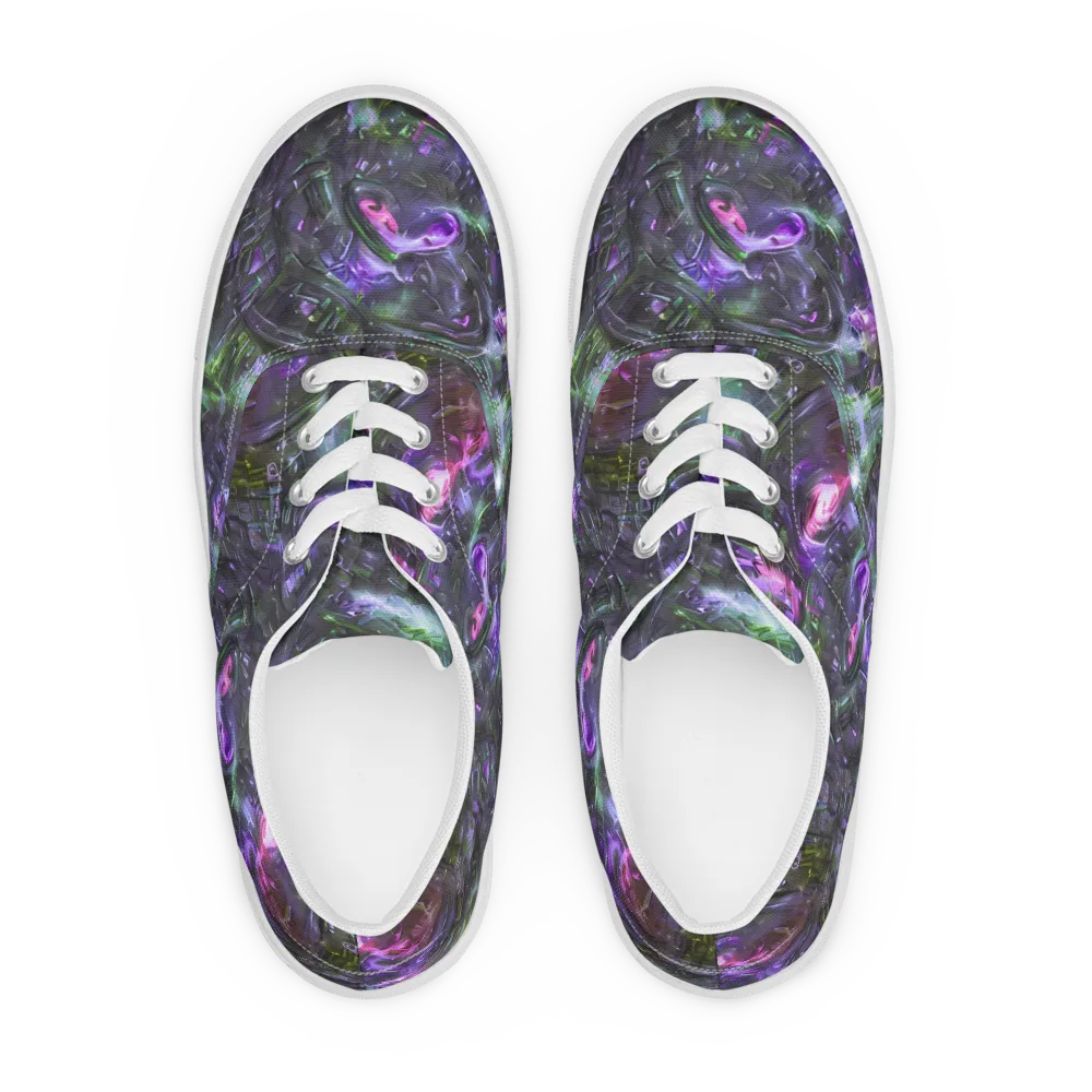 Nocturne Vortex on Men's Lace-Up Canvas Shoes — Front