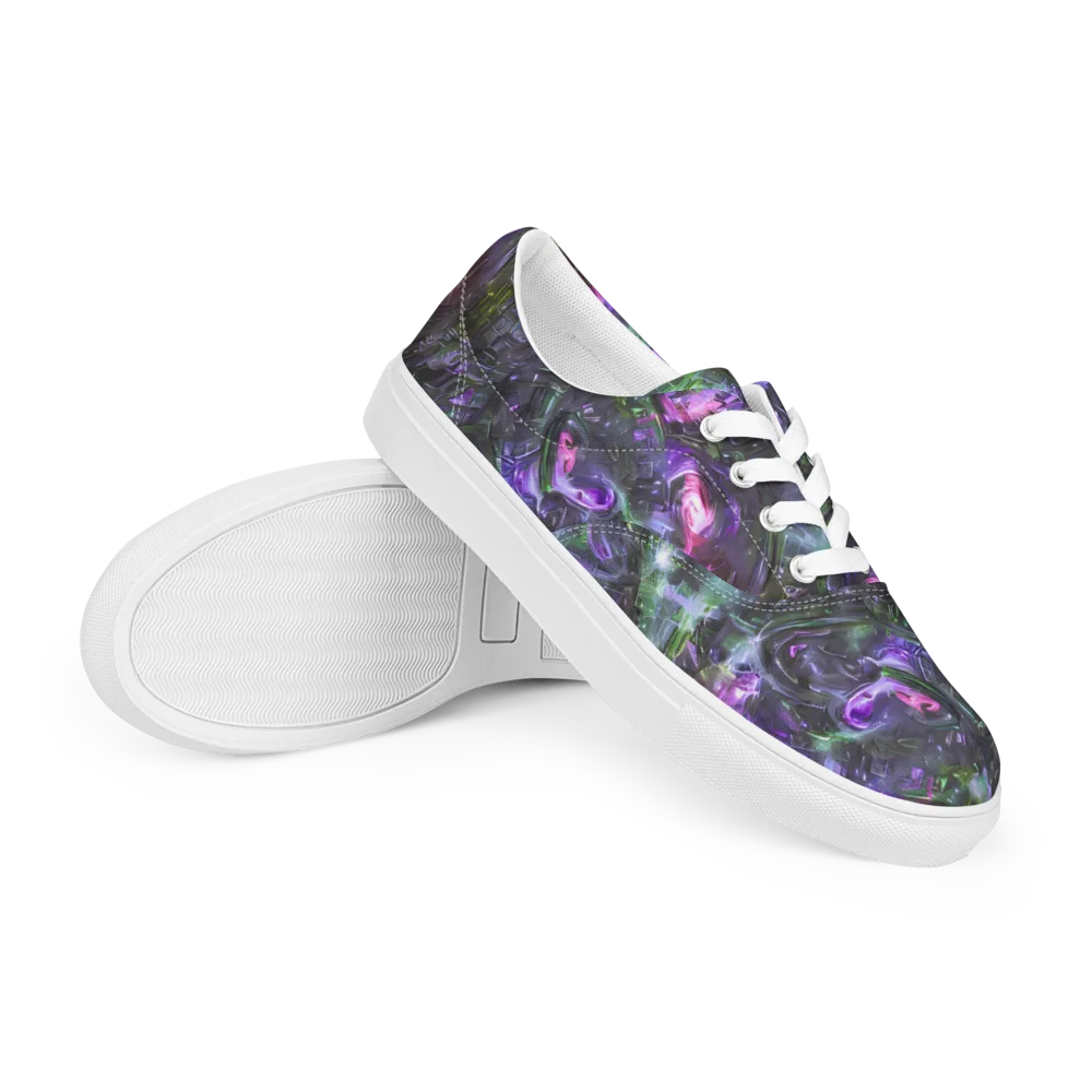 Nocturne Vortex on Men's Lace-Up Canvas Shoes — Right Front