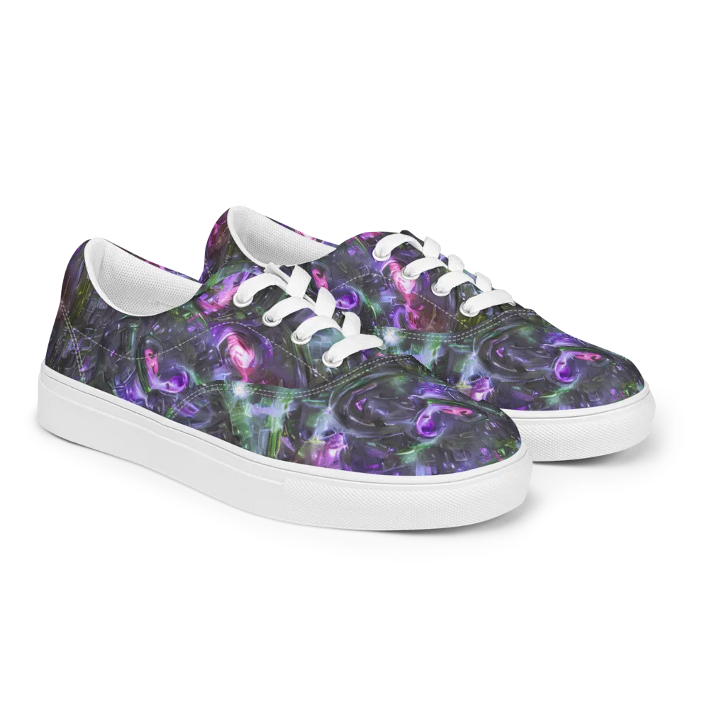 Nocturne Vortex on Men's Lace-Up Canvas Shoes — Right Front