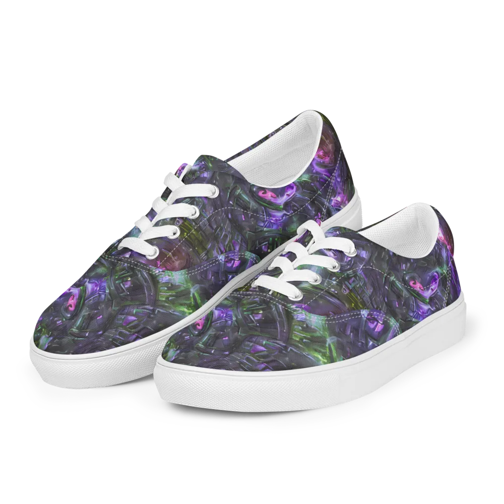 Nocturne Vortex on Men's Lace-Up Canvas Shoes — Left Front