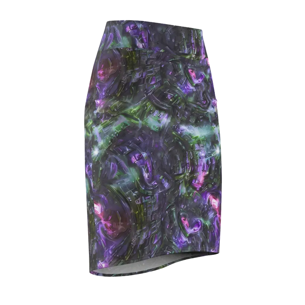Nocturne Vortex on Pencil Skirt — Front Side