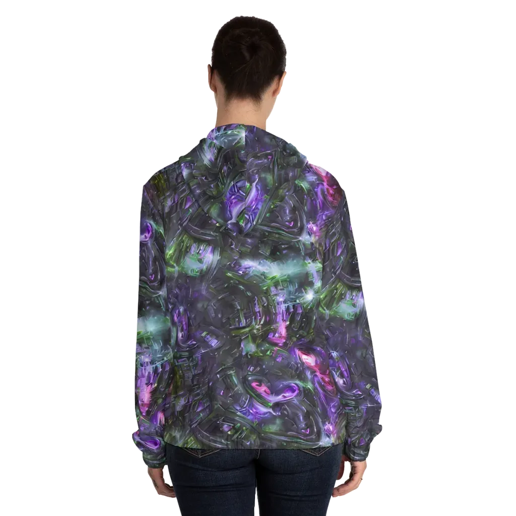 Nocturne Vortex on Women's Full-Zip Hoodie — Back On Person