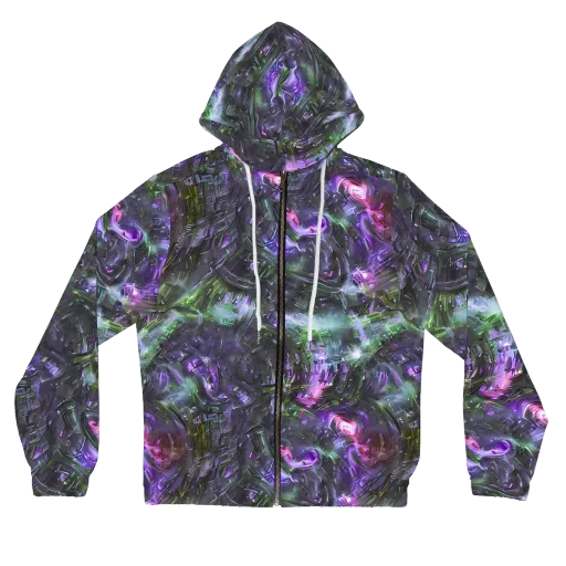 Nocturne Vortex on a Women's Full-Zip Hoodie
