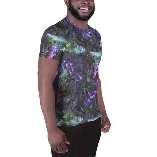 Nocturne Vortex on a Men's Athletic T-Shirt