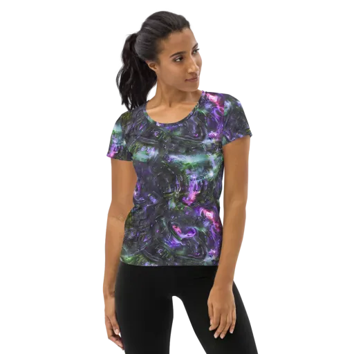 Nocturne Vortex on a Women's Athletic T-Shirt