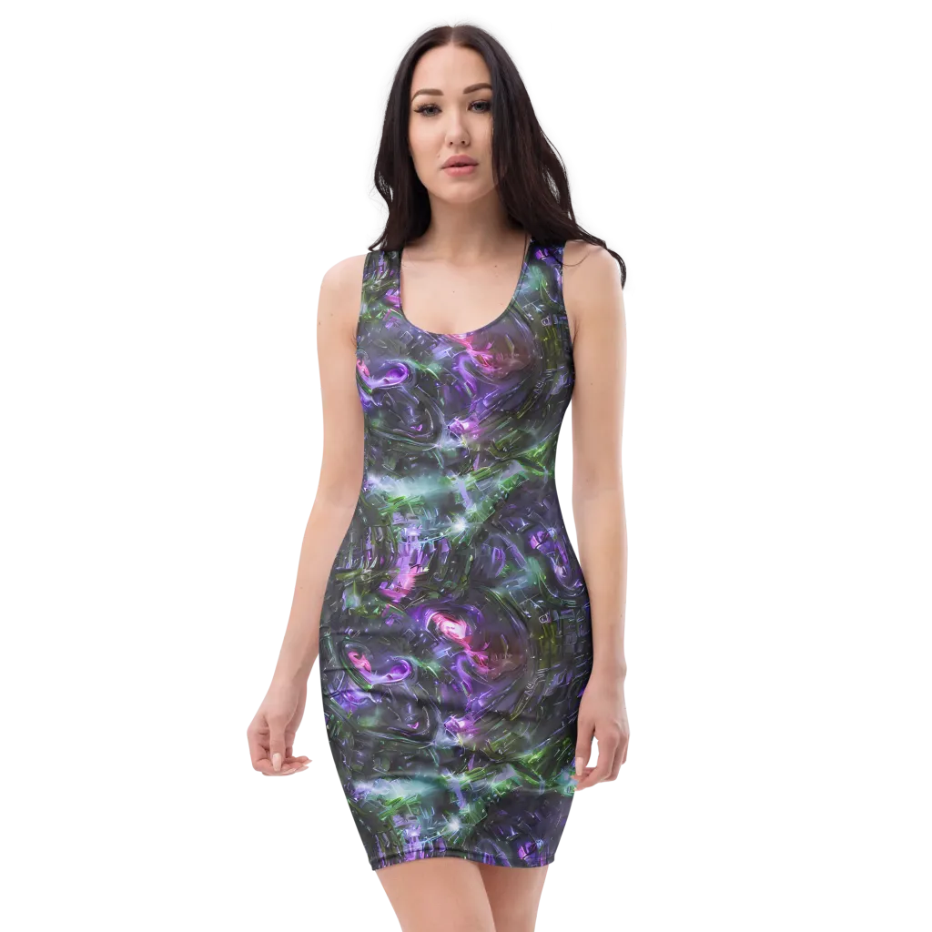 Nocturne Vortex on Bodycon Dress — Front
