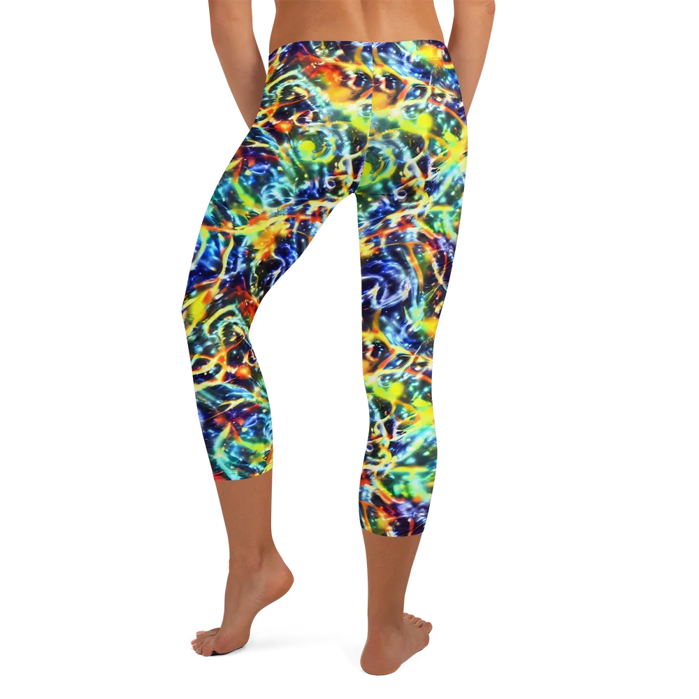 Atomic Lagoon on Capri Leggings — Back