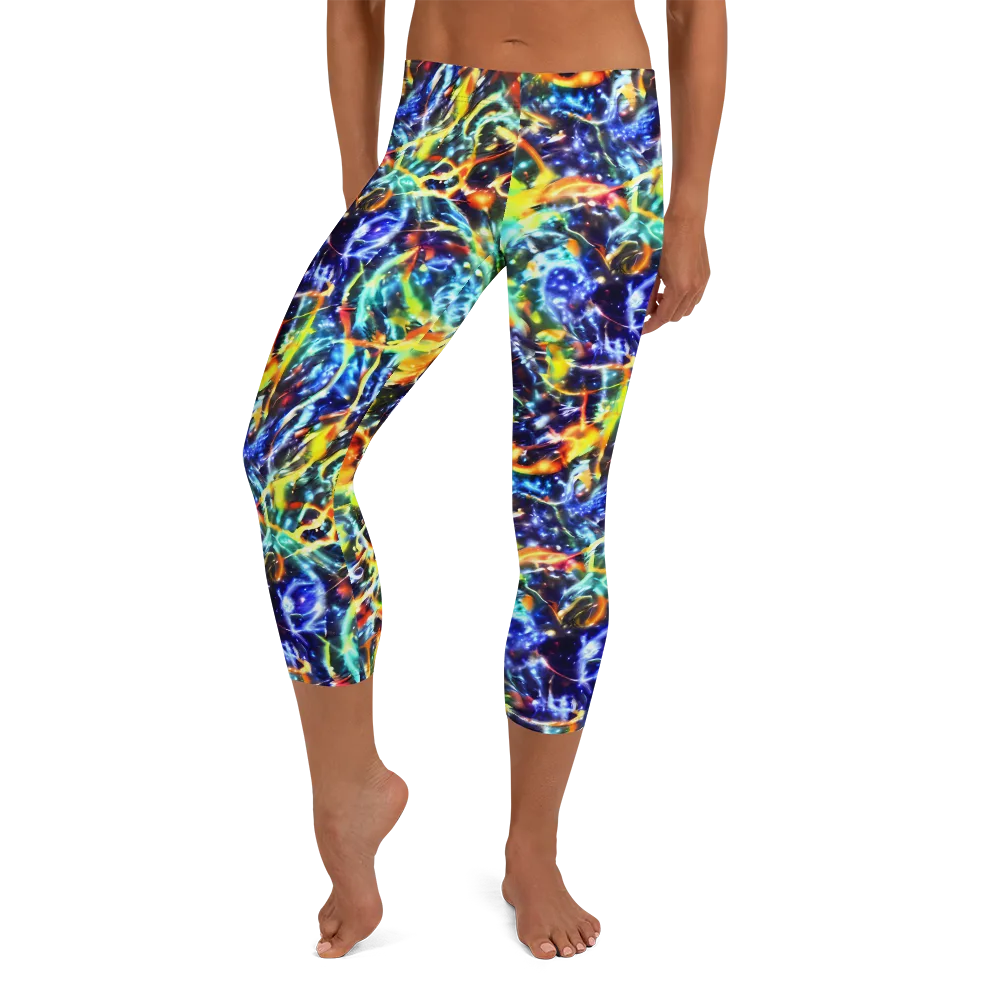Atomic Lagoon on Capri Leggings — Front