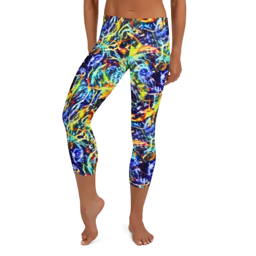Atomic Lagoon on a Capri Leggings