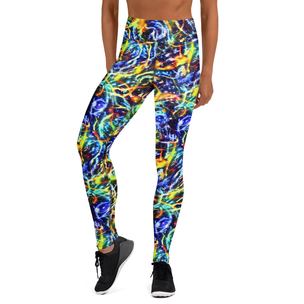 Atomic Lagoon on Yoga Leggings — Front