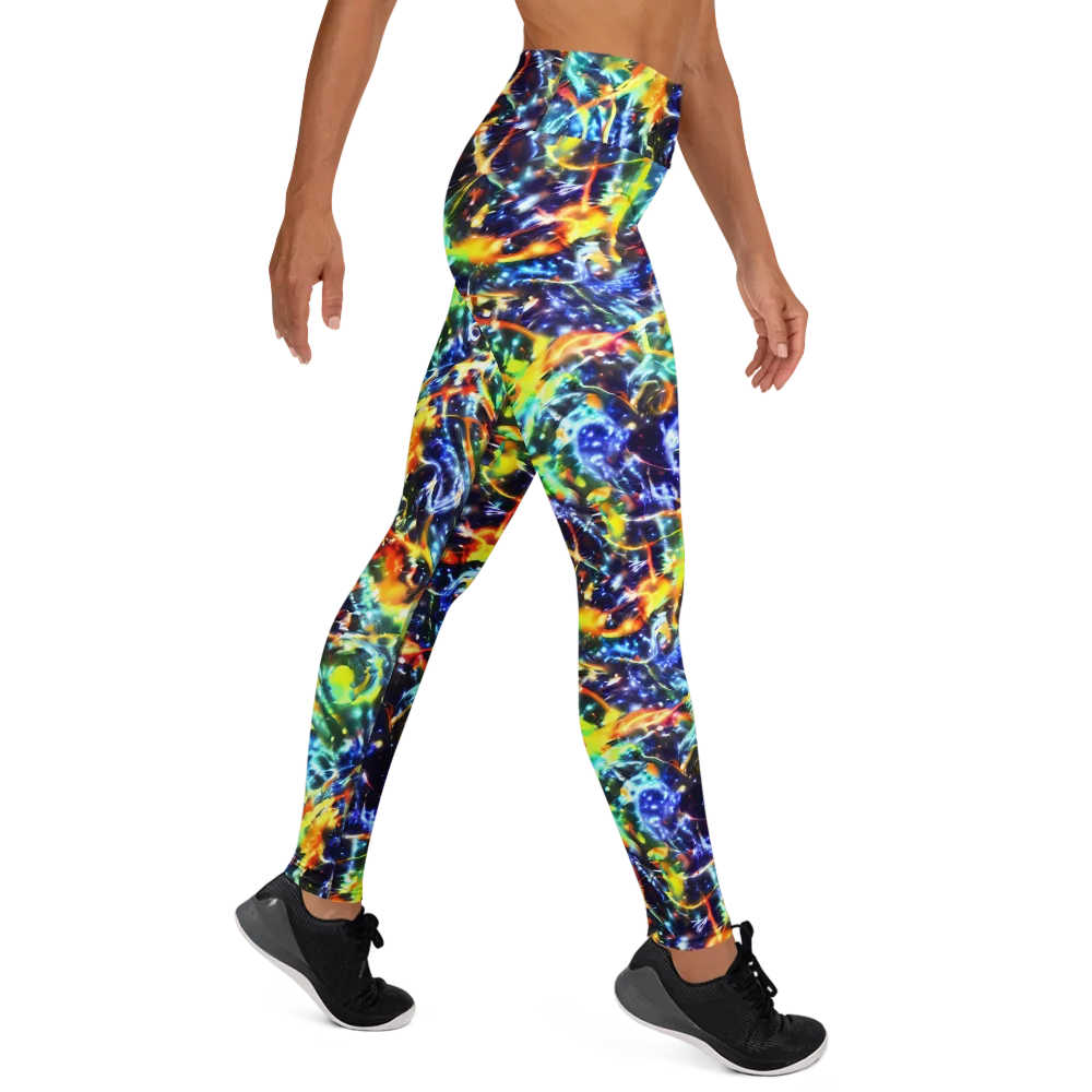 Atomic Lagoon on Yoga Leggings — Right