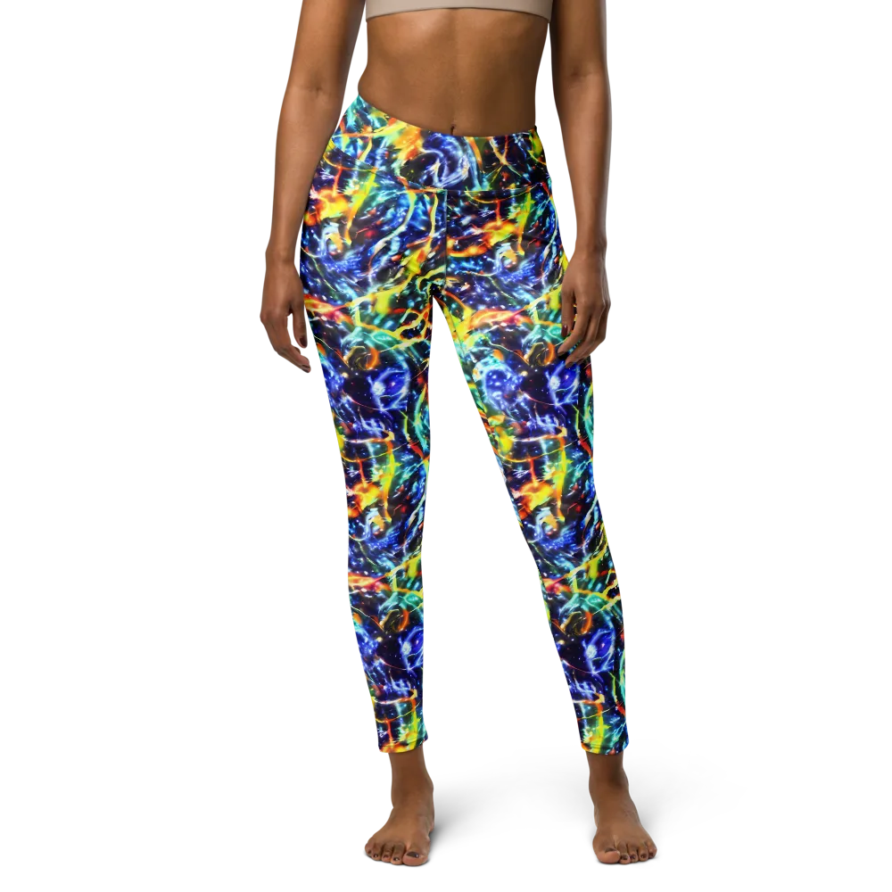 Atomic Lagoon on Yoga Leggings — Front