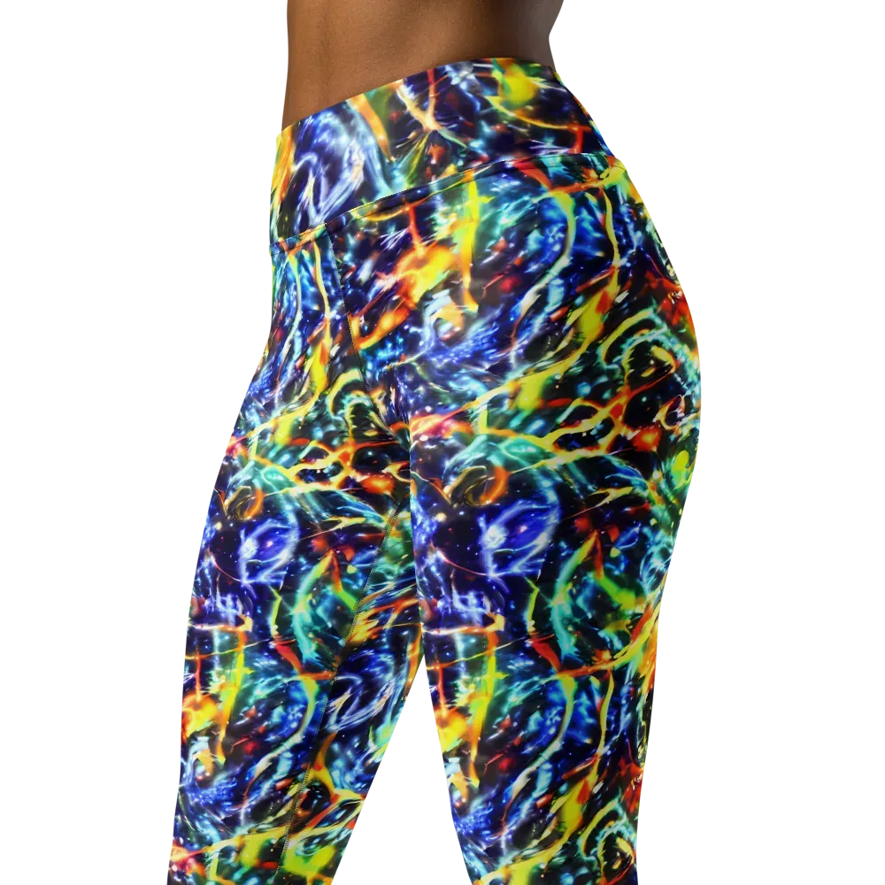 Atomic Lagoon on Yoga Leggings — Left Front