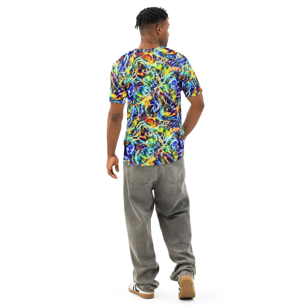 Atomic Lagoon on Men's Cotton Crew Neck T-Shirt — Back