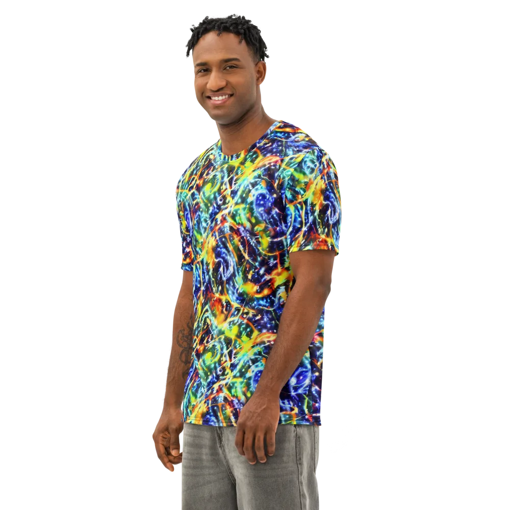 Atomic Lagoon on Men's Cotton Crew Neck T-Shirt — Left Front