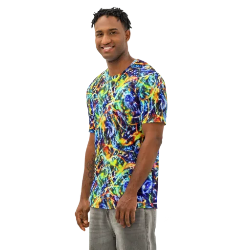Atomic Lagoon on a Men's Cotton Crew Neck T-Shirt