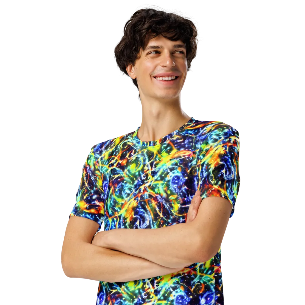 Atomic Lagoon on Men's Crew Neck T-Shirt — Left Front