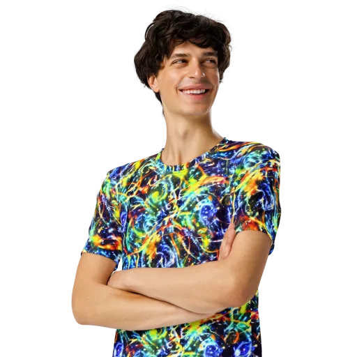 Atomic Lagoon on a Men's Crew Neck T-Shirt