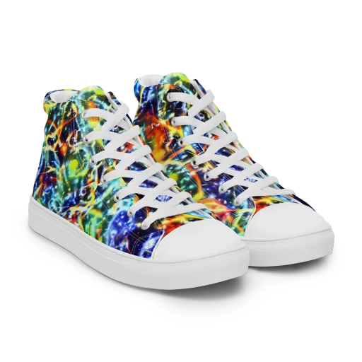 Atomic Lagoon on a Men's High Top Canvas Shoes